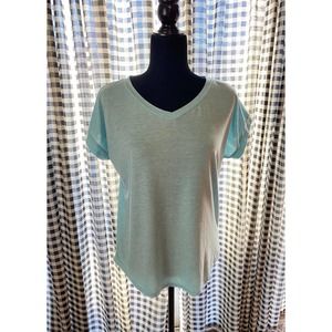 Women’s Blue V Neck Short Sleeve Top